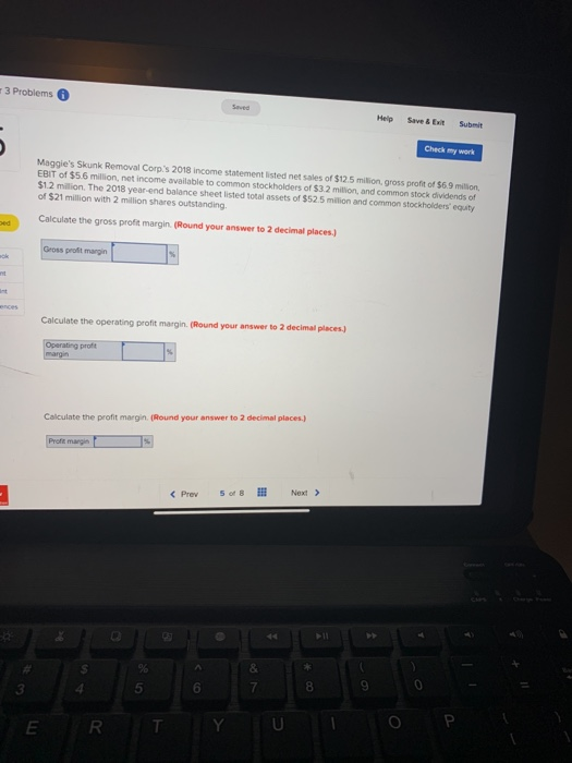  3 Problems Check my work Maggie's Skunk Removal Corp's 2018 income