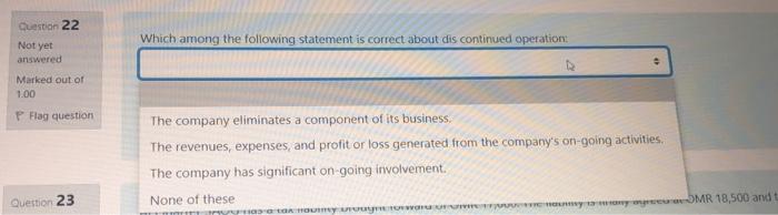  Question 22 Which among the following statement is correct about discontinued
