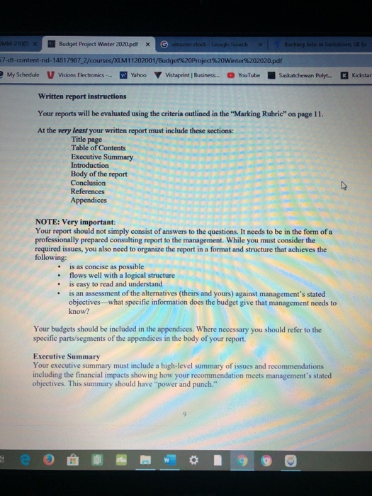 can anyone write a budget report? given all the necessary information needed