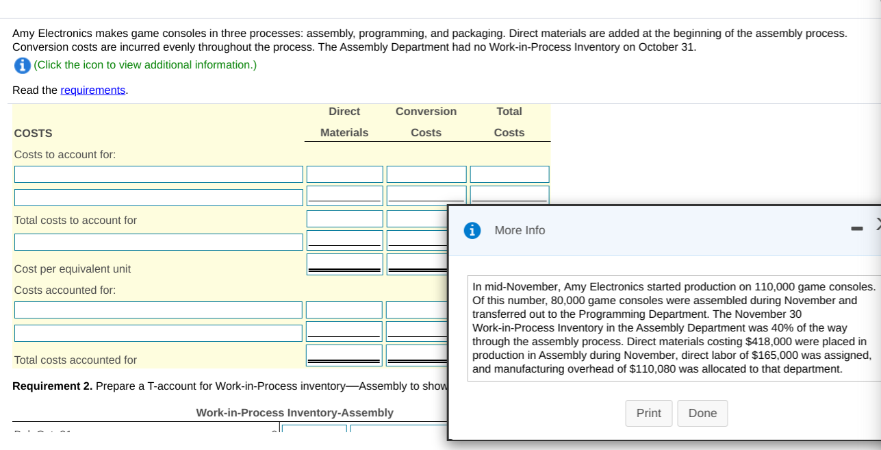 packaging. Direct materials are added at the beginning of the assembly process.