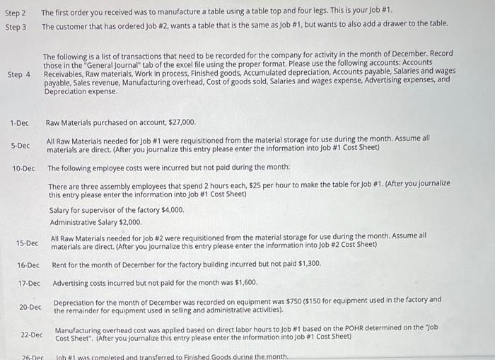 Tables Inc. This is the first month of operations. The company designs