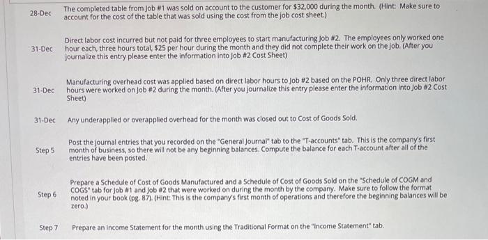 and manufactures specialty tables. Each table is specially customized for the customer.