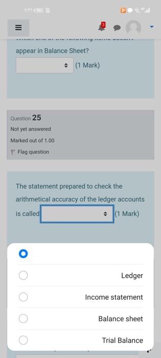 Mark) Previous page Next page Added in the balance sheet Deducted in