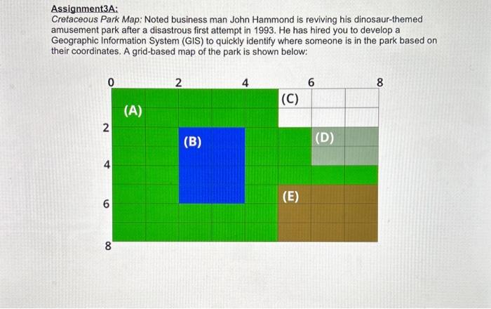 need this in JAVA please! Assignment 3 A Cretaceous Park Map: Noted