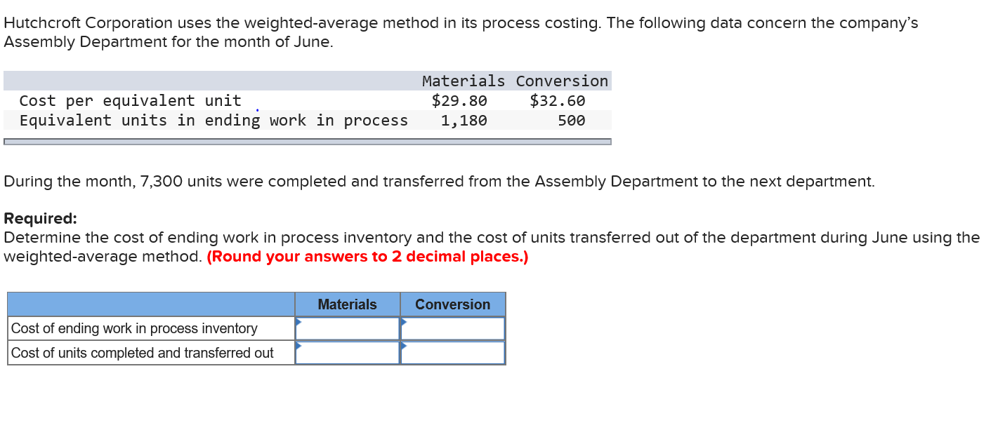 1.2. 3. 4. Walbin Corporation uses the weighted-average method in its process
