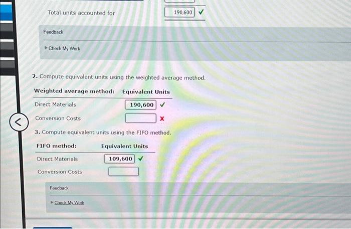 units using the weighted average method. 3. Compute equivalent units using the
