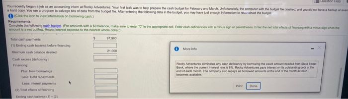 to b the budget e You recently began a job as an