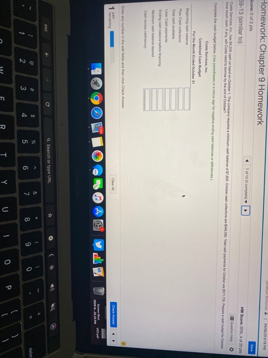 cash budget for February and March Unfortunate a hard copy. You ran