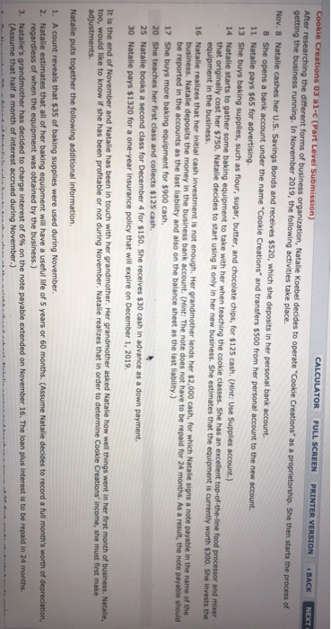  CALCULATOR FULL SCREEN PRINTER VERSION Cookie Creations 03 al1-c (Part Level