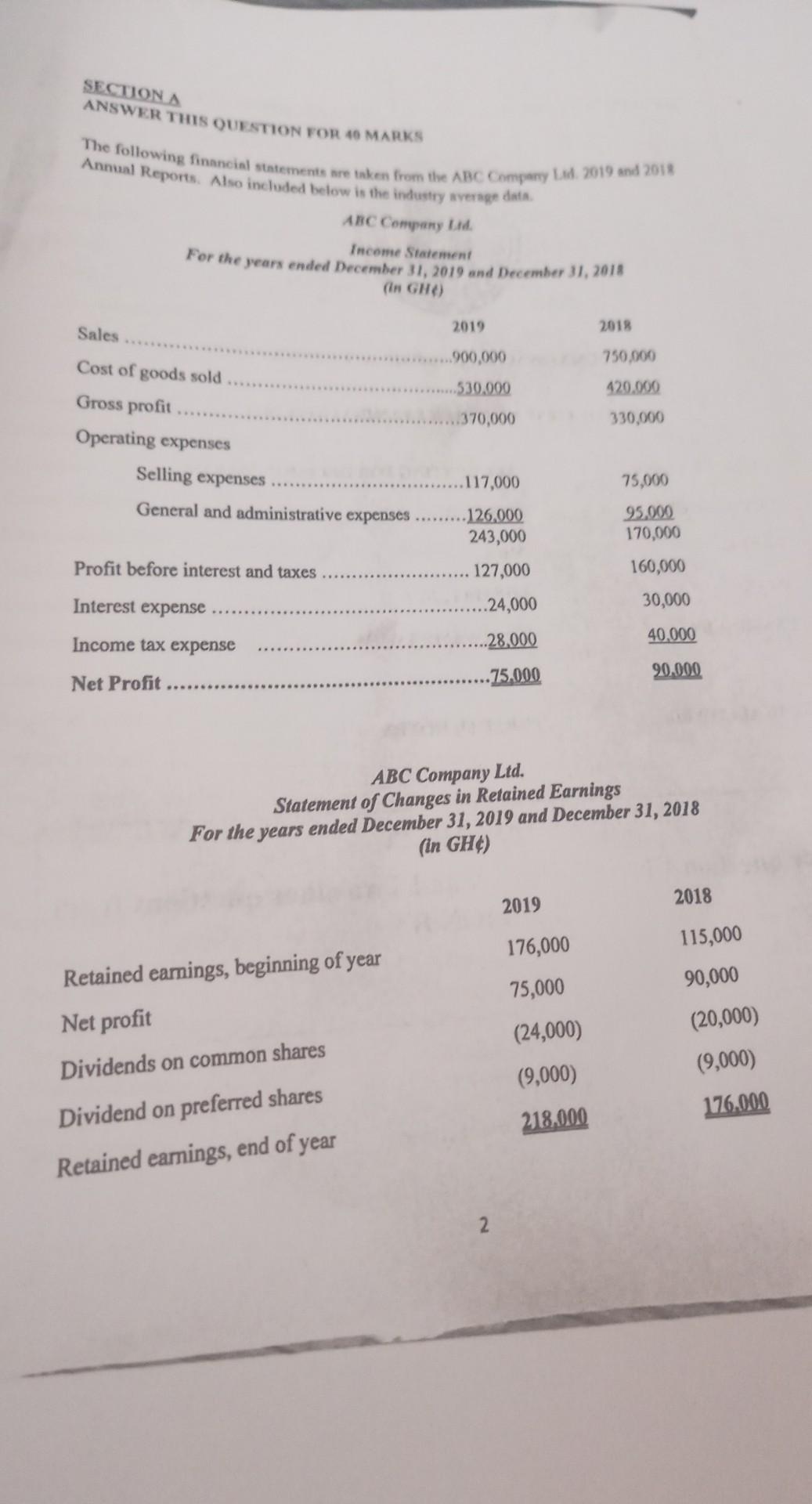 SECTION A ANSWER TUS QUESTION FOR AO MARKS Annual Reports. Also