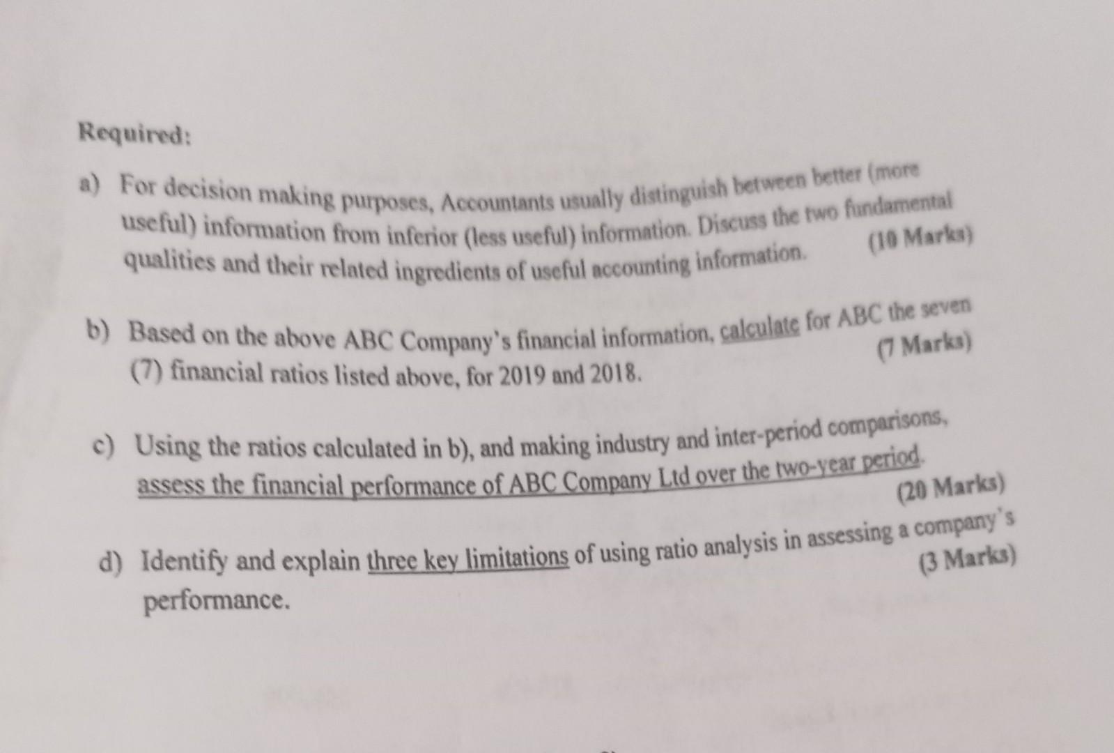 taken from the ABC Company LM 2019 and 2017 ABC Company Ltd