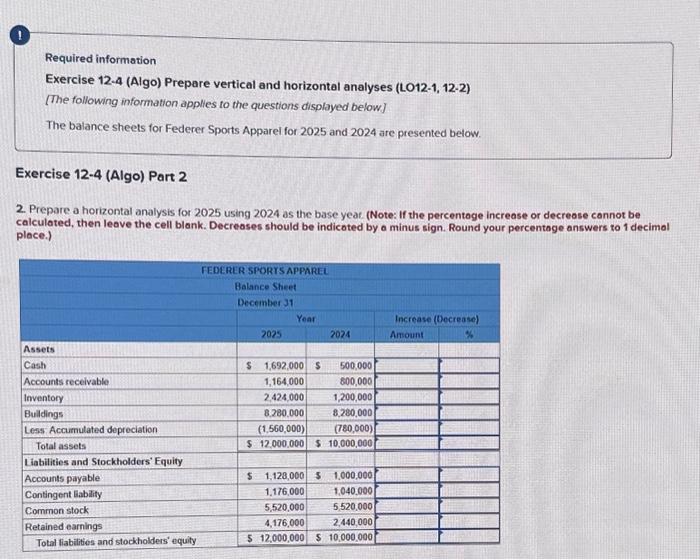 12-2) [The following information applies to the questions displayed below] The balance