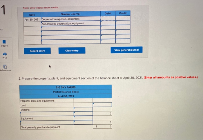 10 points Use the following table: Big Sky Farms Partial Balance Sheet