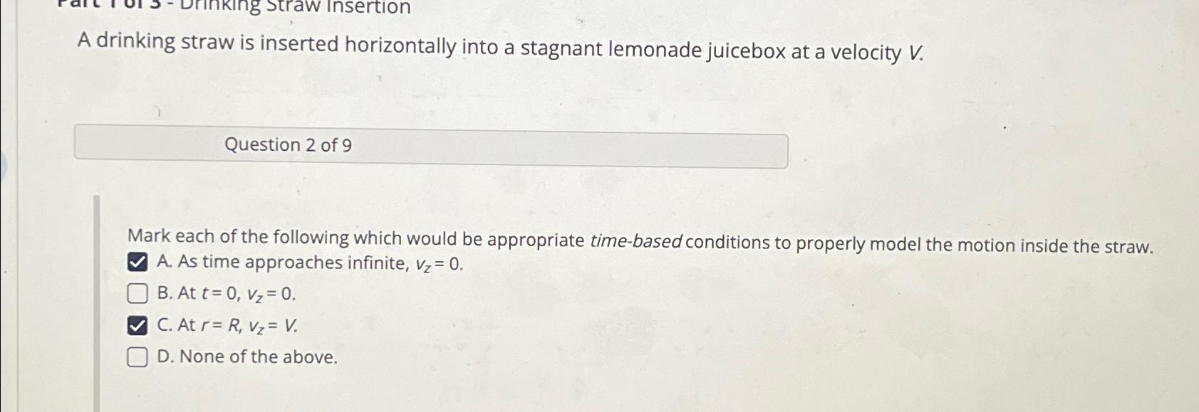  A drinking straw is inserted horizontally into a stagnant lemonade juicebox
