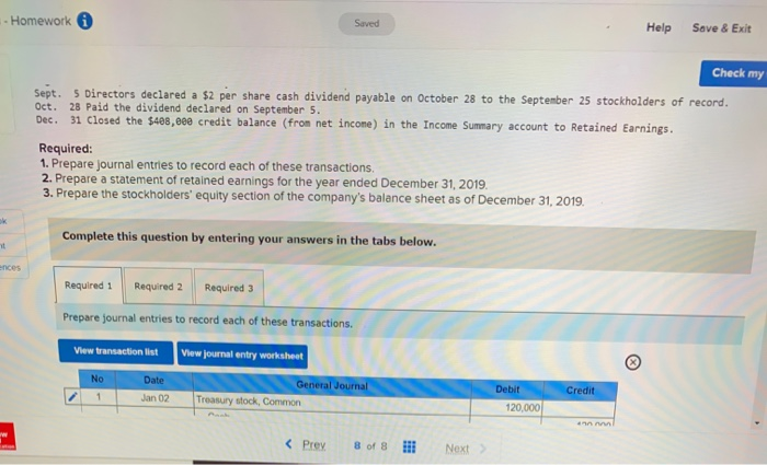 stock, and statement of retained earnings LO C3, P2, P3 Kohler Corporation