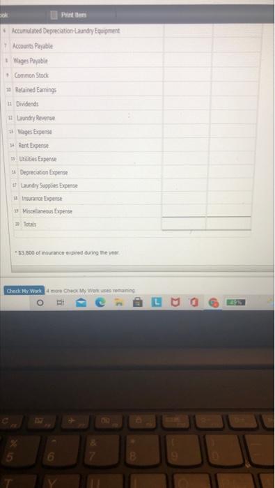 11.00 1710.00 173.00 Accounts Laundry Supplies Prepaid Acumulated Depony Equest counts Payable