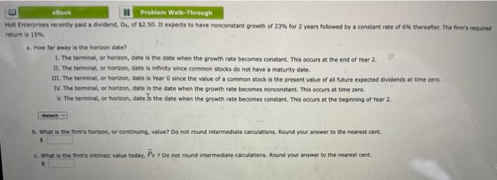 Could all three lettered questions be solved please tolt Enterprises recently paid