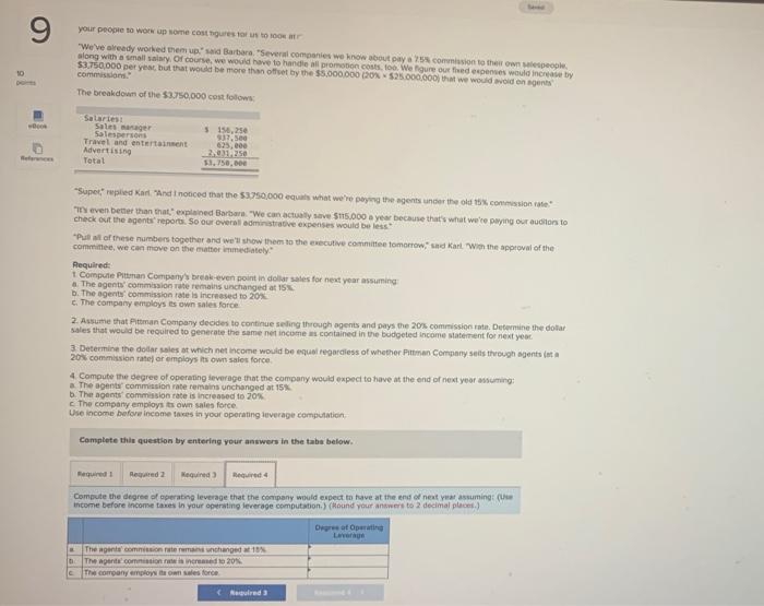 given in both of the questions 9 10 points Book Pittman Company