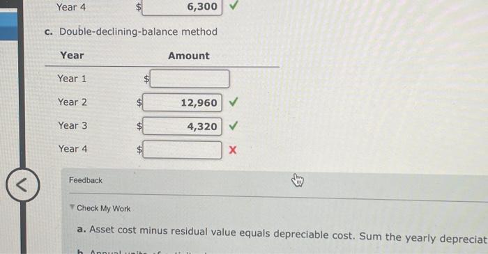 for the Double Declining Balance method. I have tried every formula I