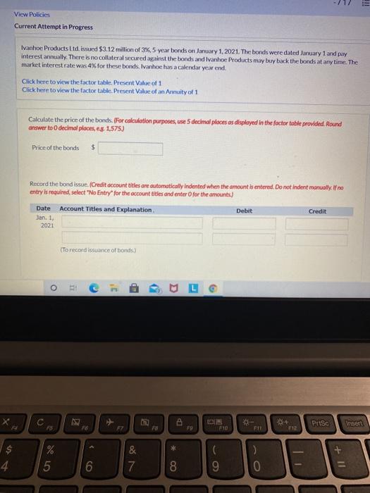 View Policies Current Attempt in Progress Ivanhoe Products Ltd. issued $3.12