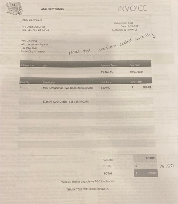 Current Situation You have been provided the September 2021 Sales Tax Report,