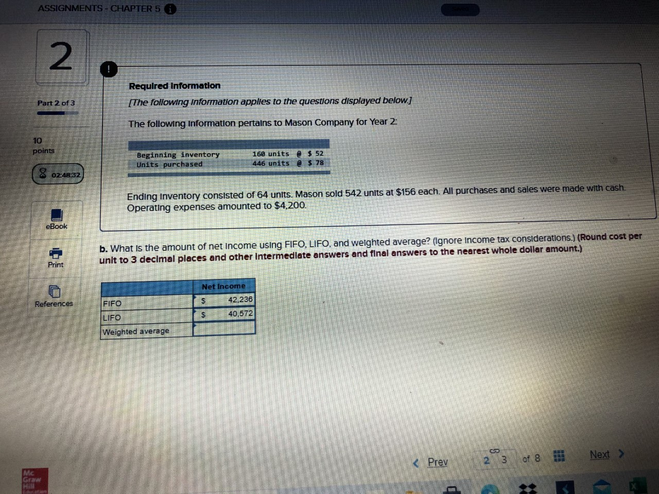  ASSIGNMENTS - CHAPTER 5 i 2 ! Requlred Information [The following