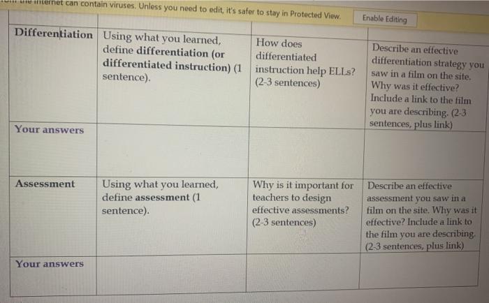 1: Defining the basics Step 2: Reflecting Aspect of Lesson Planning Step