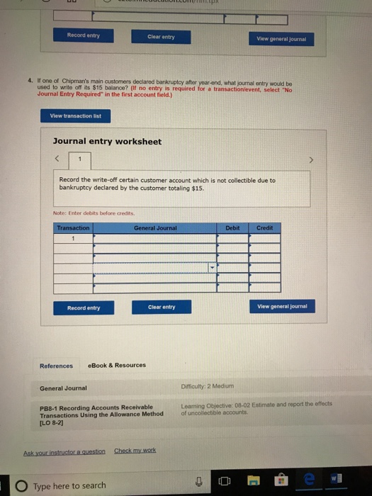 Using the Allowance Method [LO 8- Chipman software recently reported the following