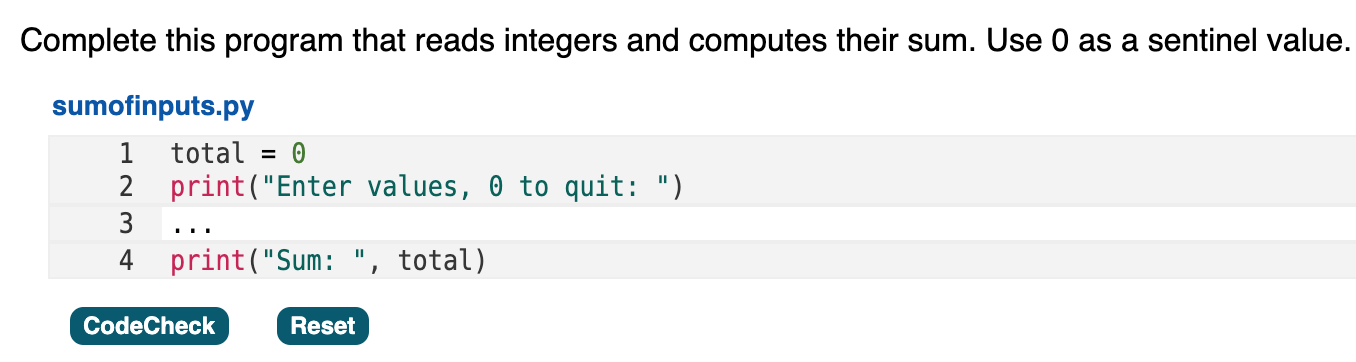 PLEASE USE PYTHON!! Complete this program that reads integers and computes their