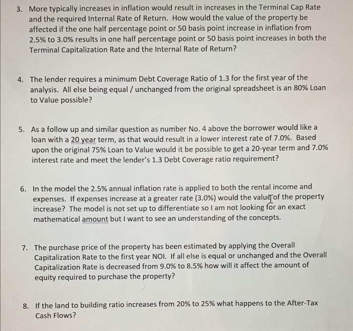  3. More typically increases in inflation would result in increases in