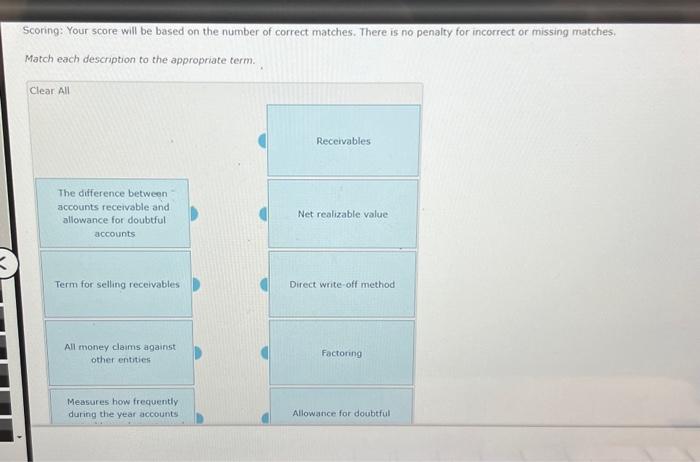  match the definition Scoring: Your score will be based on the
