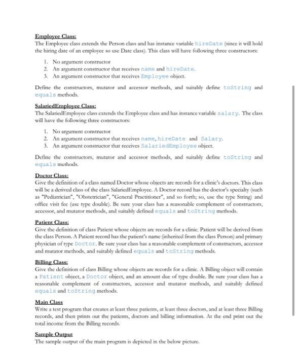 class called Person with definition as follows. Completing the definitions of the