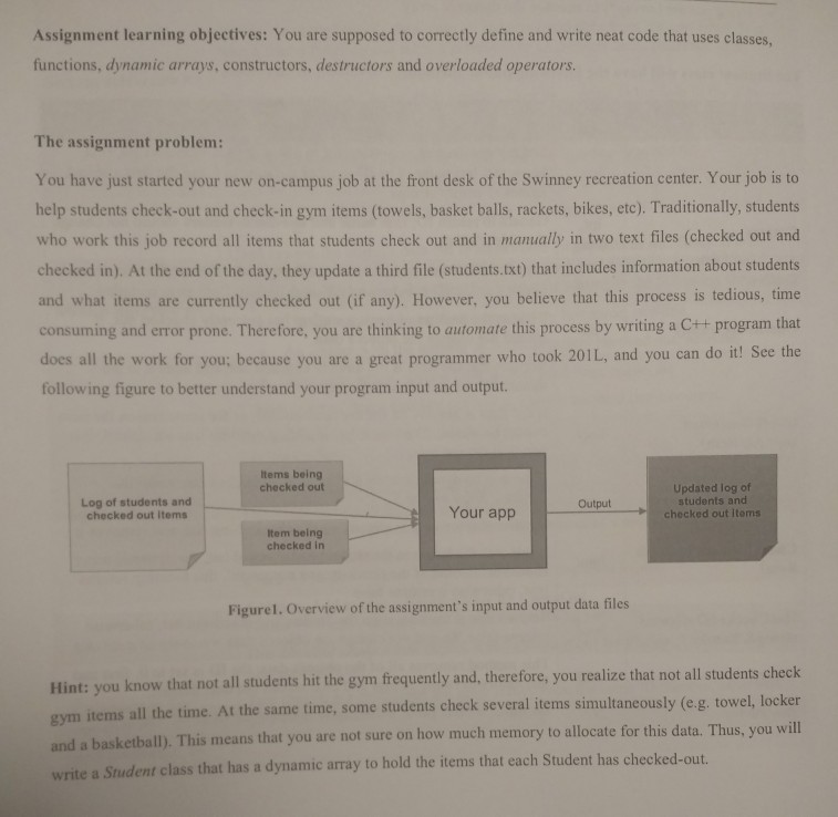 in Visual C++, Assignment learning objectives: You are supposed to correctly define