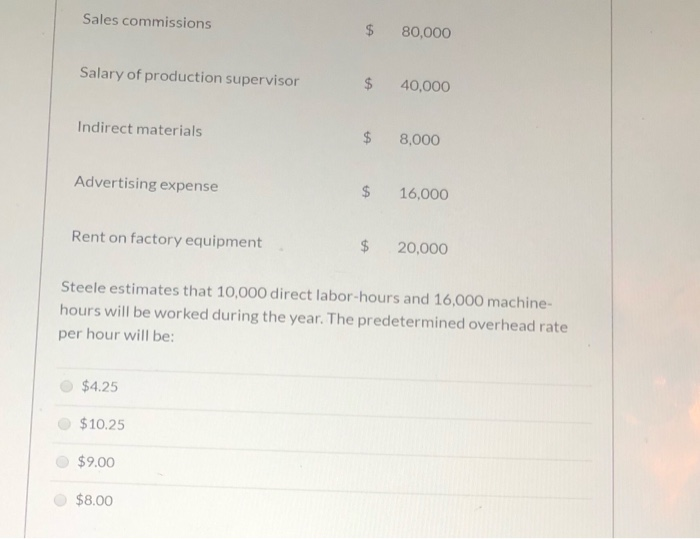 apply manufacturing overhead to jobs. Steele Corporation has provided the following estimated