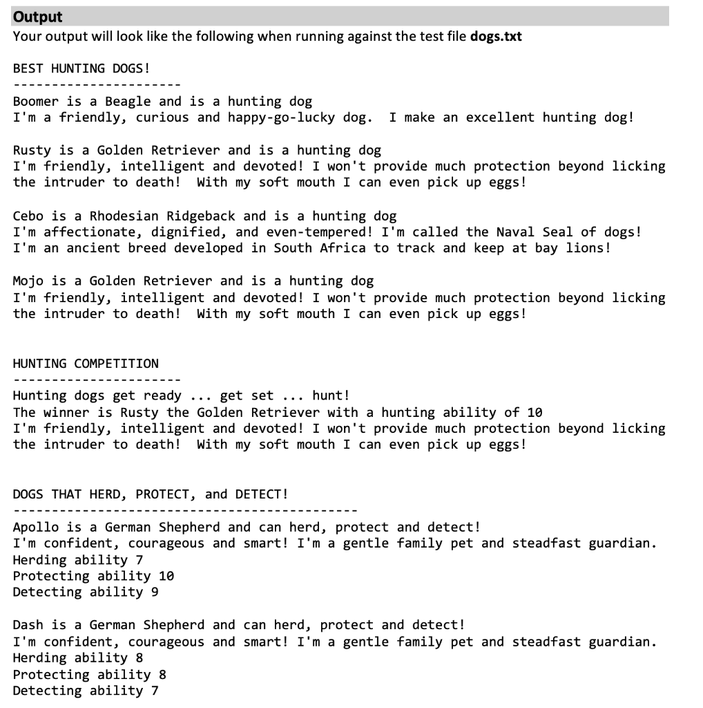 main) that performs the following steps a. b. c. d. Creates a