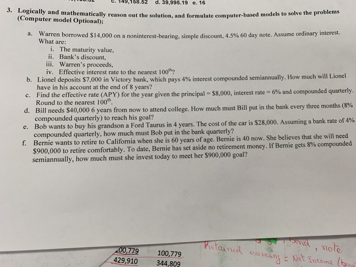of Production & 3. MACRS (3 Depreciation Given the following Information: Cost