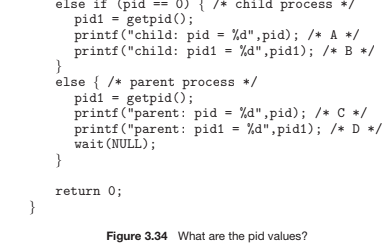pid at lines A, B, C, and D. (Assume that the actual