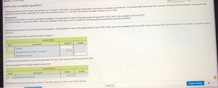  Score 3 Instructor created question Property purchased for 15 min weed