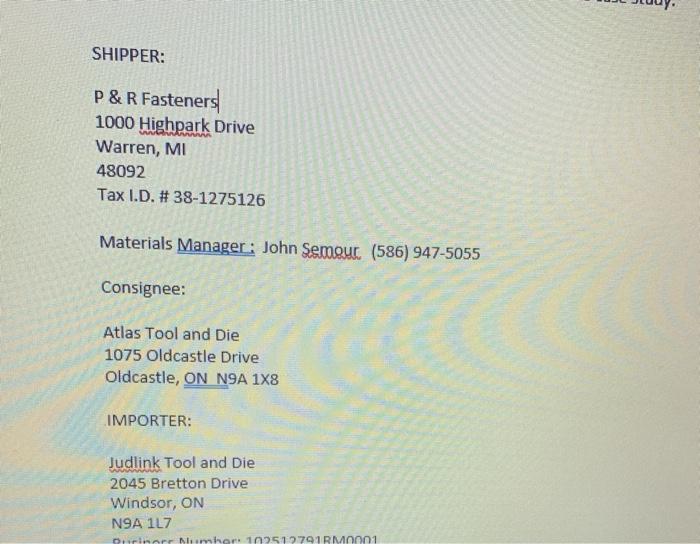 Warren, MI, USA is shipping product to Atlas Tool and Die in