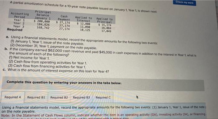  A partial amortization schedule for a 10-year note naushin i.a. inuary