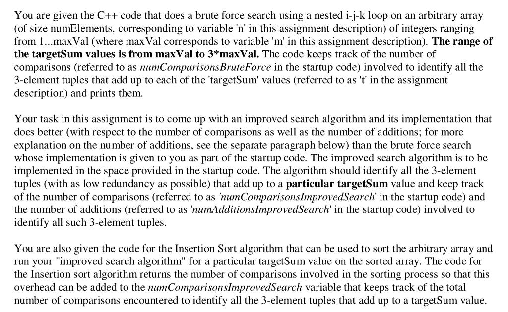  I need an improved search algorithm that can be implemented into