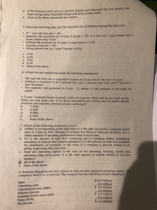 exam. If there is anything unclear or any information missing write down