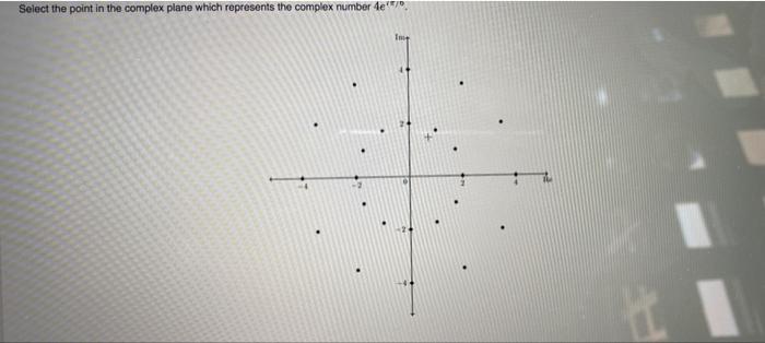  Select the point in the complex plane which represents the complex