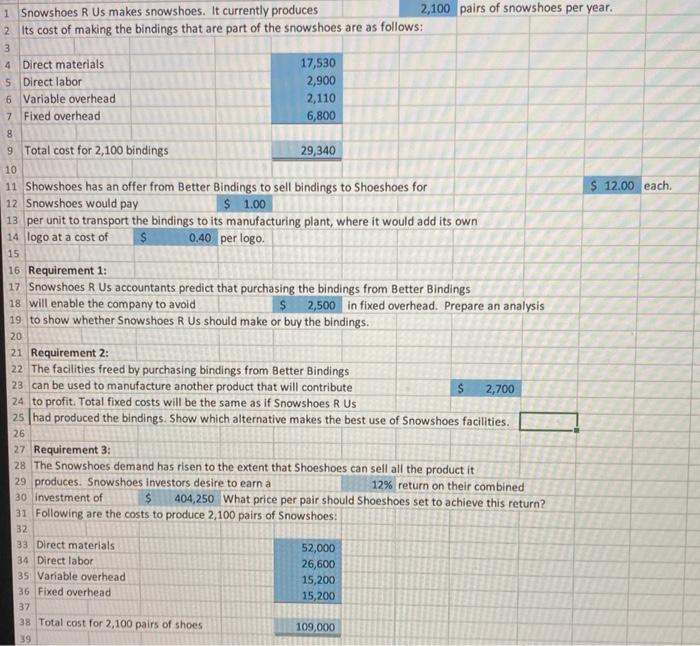 i need help filling out this information for an excel project. please