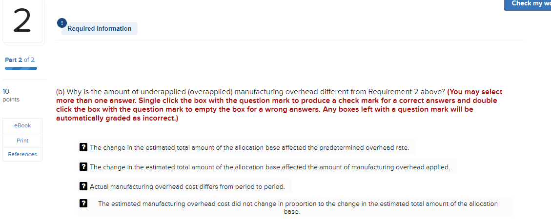contained question marks, verify that the dollar amounts match the example in