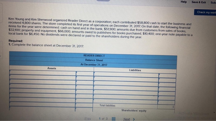  Help Save & Exit Sub Check my work d Kim Sherwood