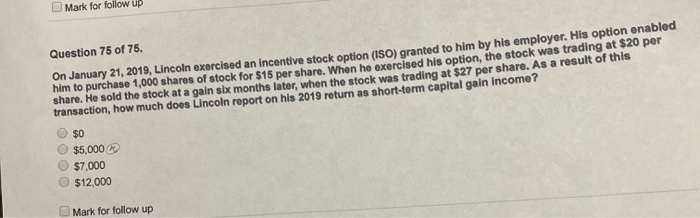 Question 72 of 75. Which of the following statements about basis is