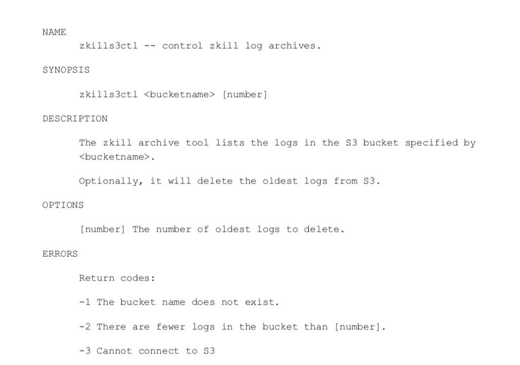 Write bash script for the following NAME zkills3ctl -- control zkill log