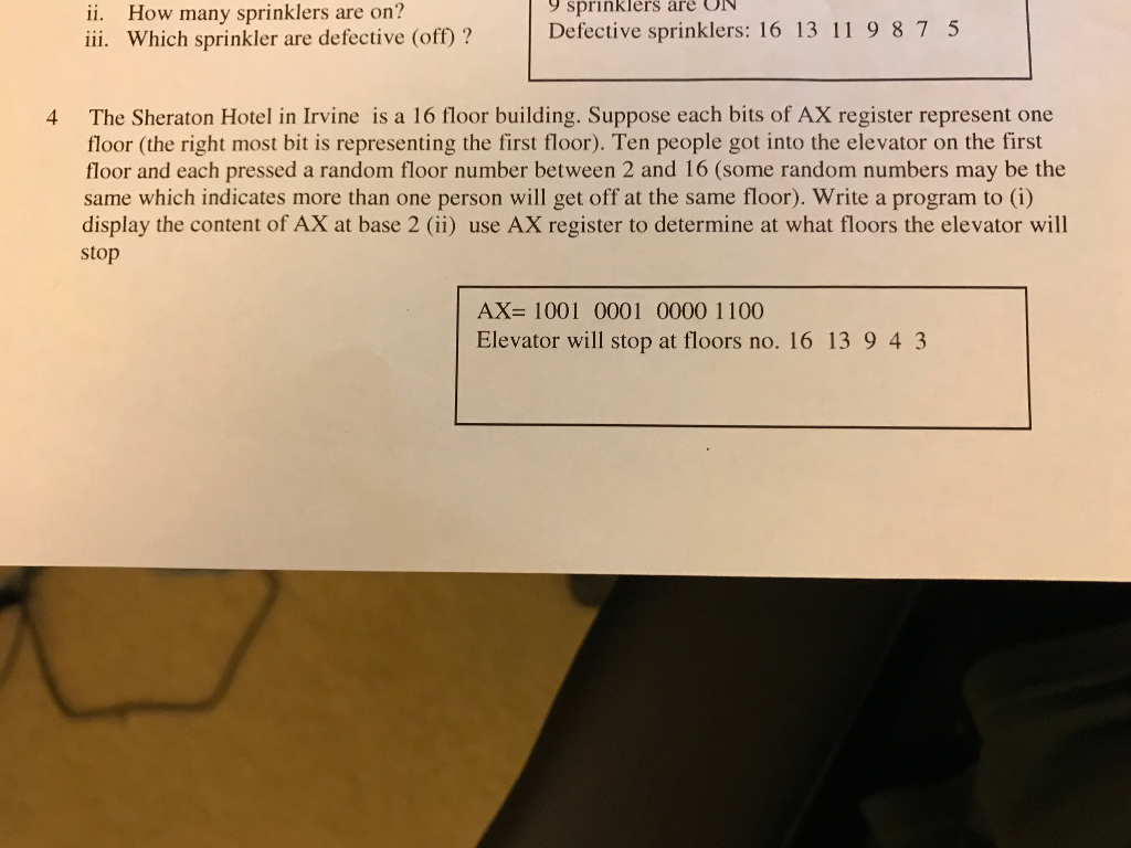 Need this to be done in assembly code please! ii. How many