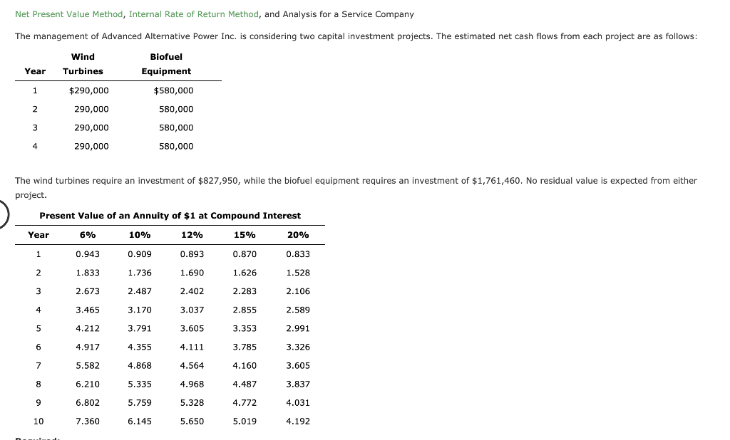  Net Present Value Method, Internal Rate of Return Method, and Analysis